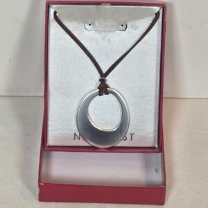 Nine West Silver and Brown Pendant Necklace